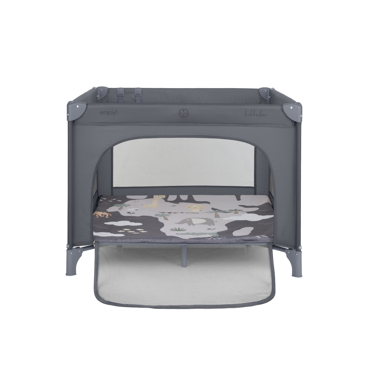 Παρκοκρέβατο Τετράγωνο Enjoy North America Grey 100x100cm Kikka boo