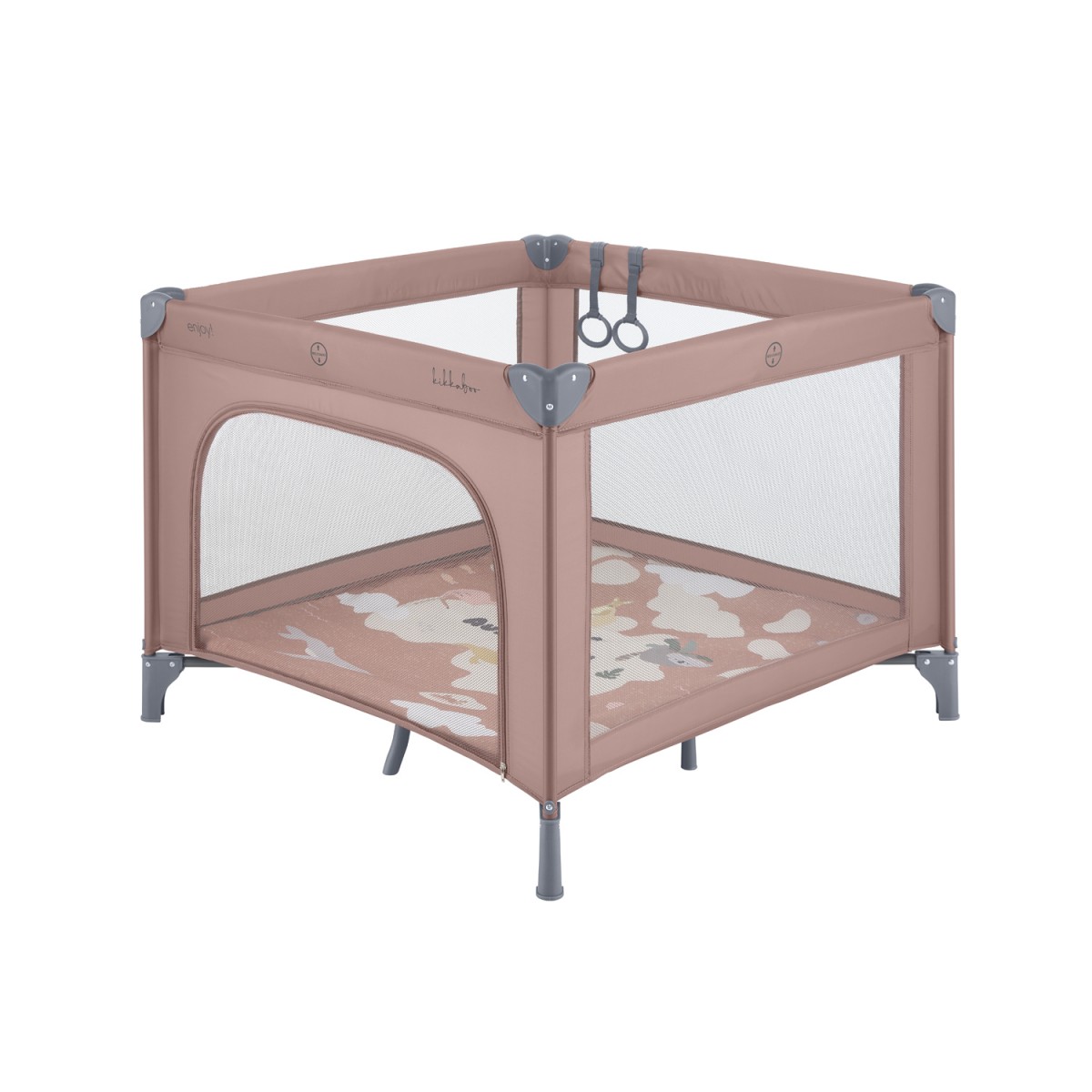 Παρκοκρέβατο Τετράγωνο Enjoy North America Pink 100x100cm Kikka boo