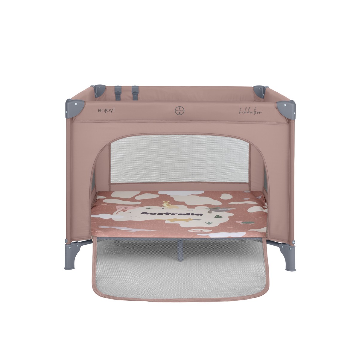 Παρκοκρέβατο Τετράγωνο Enjoy North America Pink 100x100cm Kikka boo