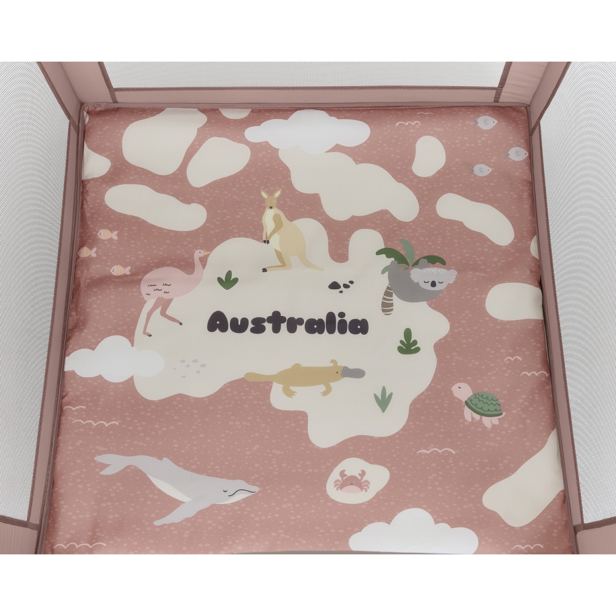 Παρκοκρέβατο Τετράγωνο Enjoy North America Pink 100x100cm Kikka boo