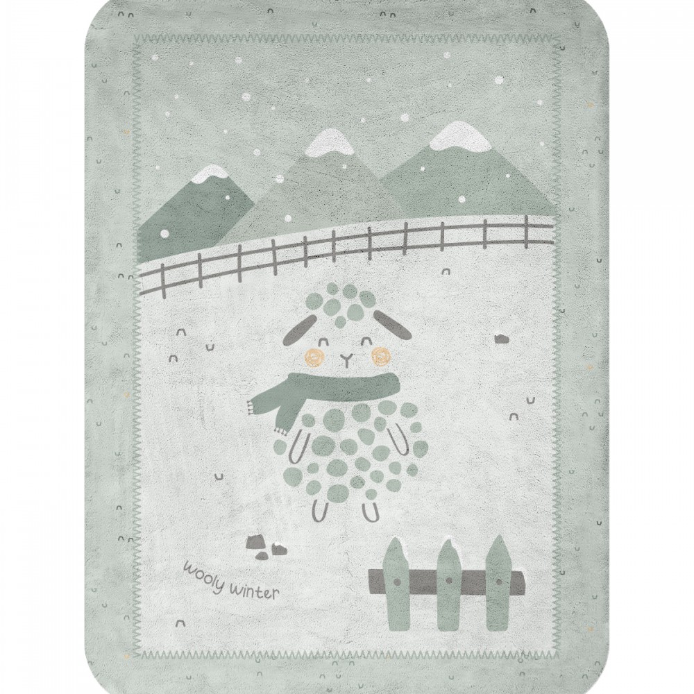 Kikka boo Κουβέρτα Κρεβατιού βελουτέ 110x140cm Sleepy Sheep 