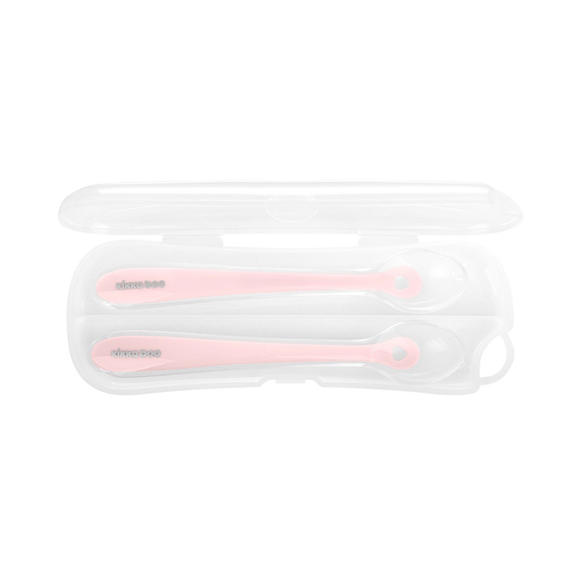 Σετ Κουταλάκια Σιλικόνης 2 Τεμαχίων Flexible   Με Θήκη Pink Kikkaboo
