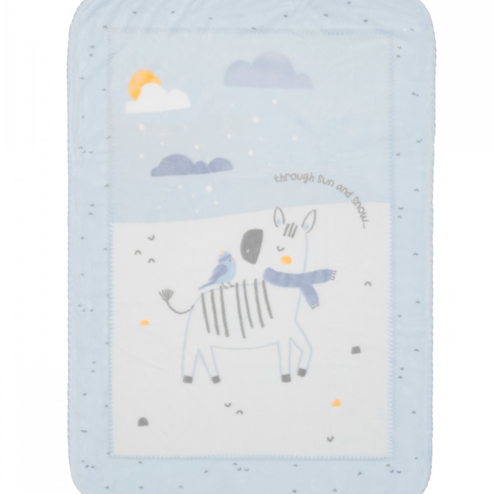 Kikka Boo Κουβέρτα Κούνιας βελουτέ Stripy Friends 110×140εκ.