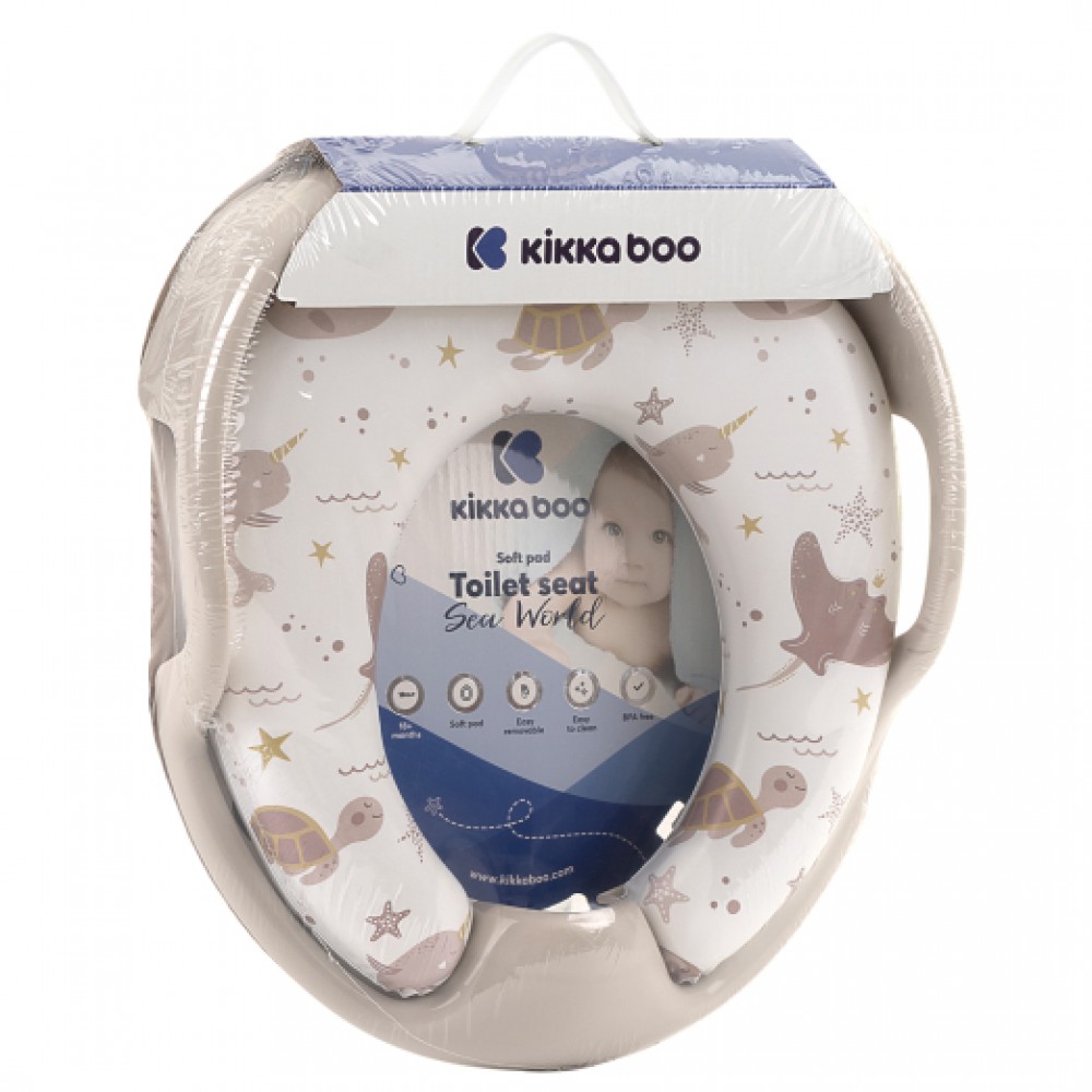 Κάθισμα Μαλακό Τουαλέτας με Λαβές Sea World Beige Kikkaboo