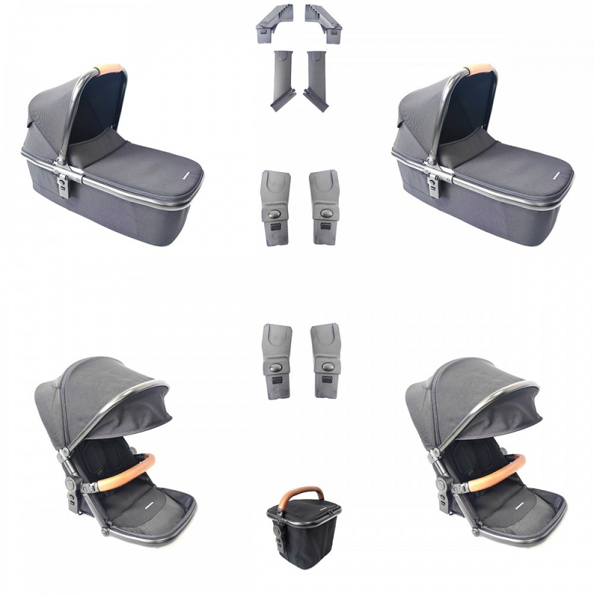 Go 2 δίδυμο σύστημα μεταφοράς dark grey