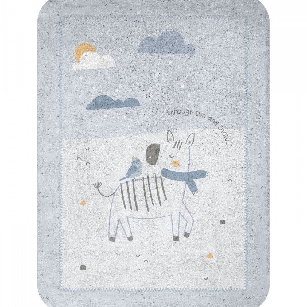 Kikka Boo Κουβέρτα Αγκαλιάς βελουτέ Stripy Friends  80×110εκ.
