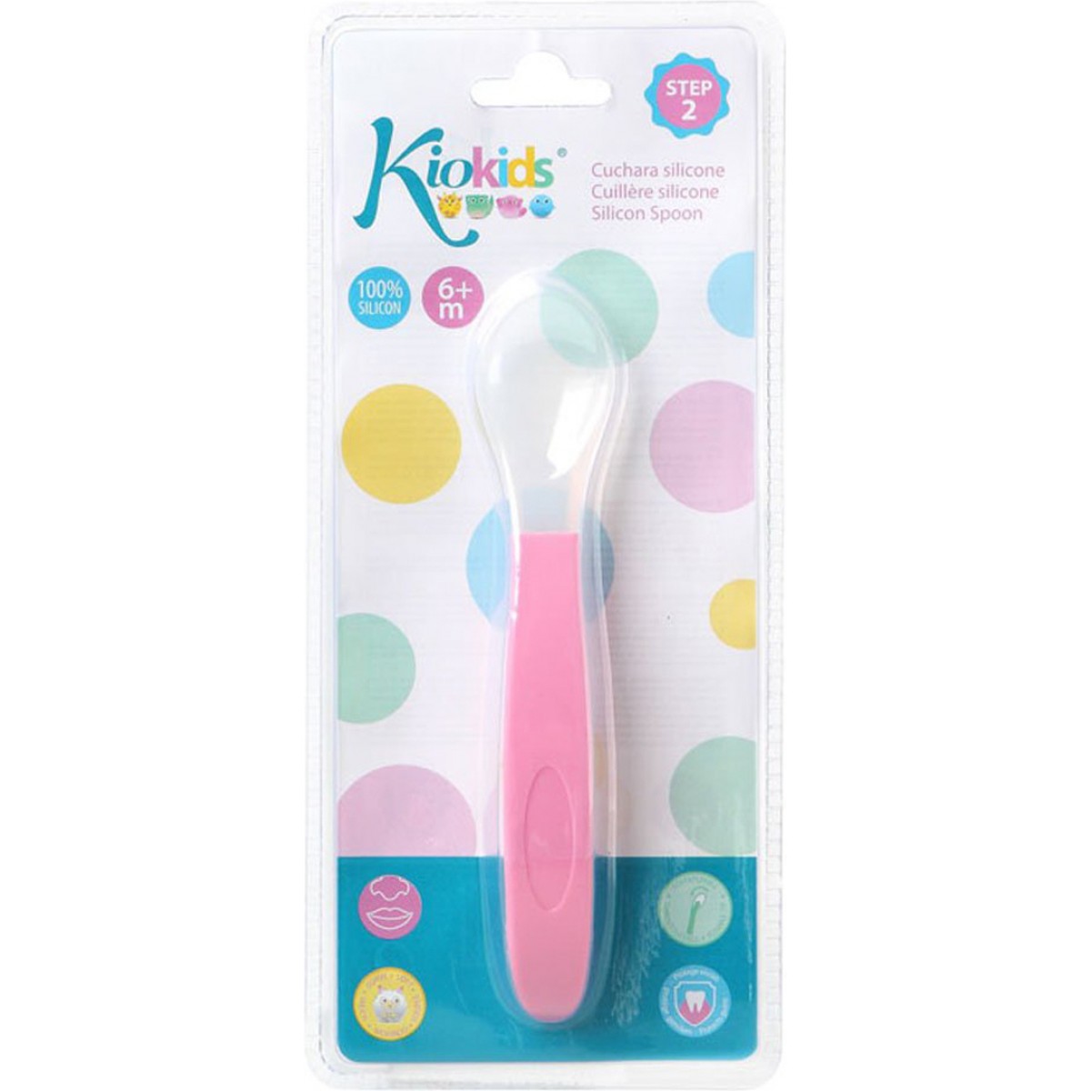 Kiokids Step 2 Εύκαμπτο Σιλικονούχο Κουταλάκι Για 6+ Μηνών Pink Kiokids Step 2 Εύκαμπτο Σιλικονούχο Κουταλάκι Για 6+ Μηνών Pink