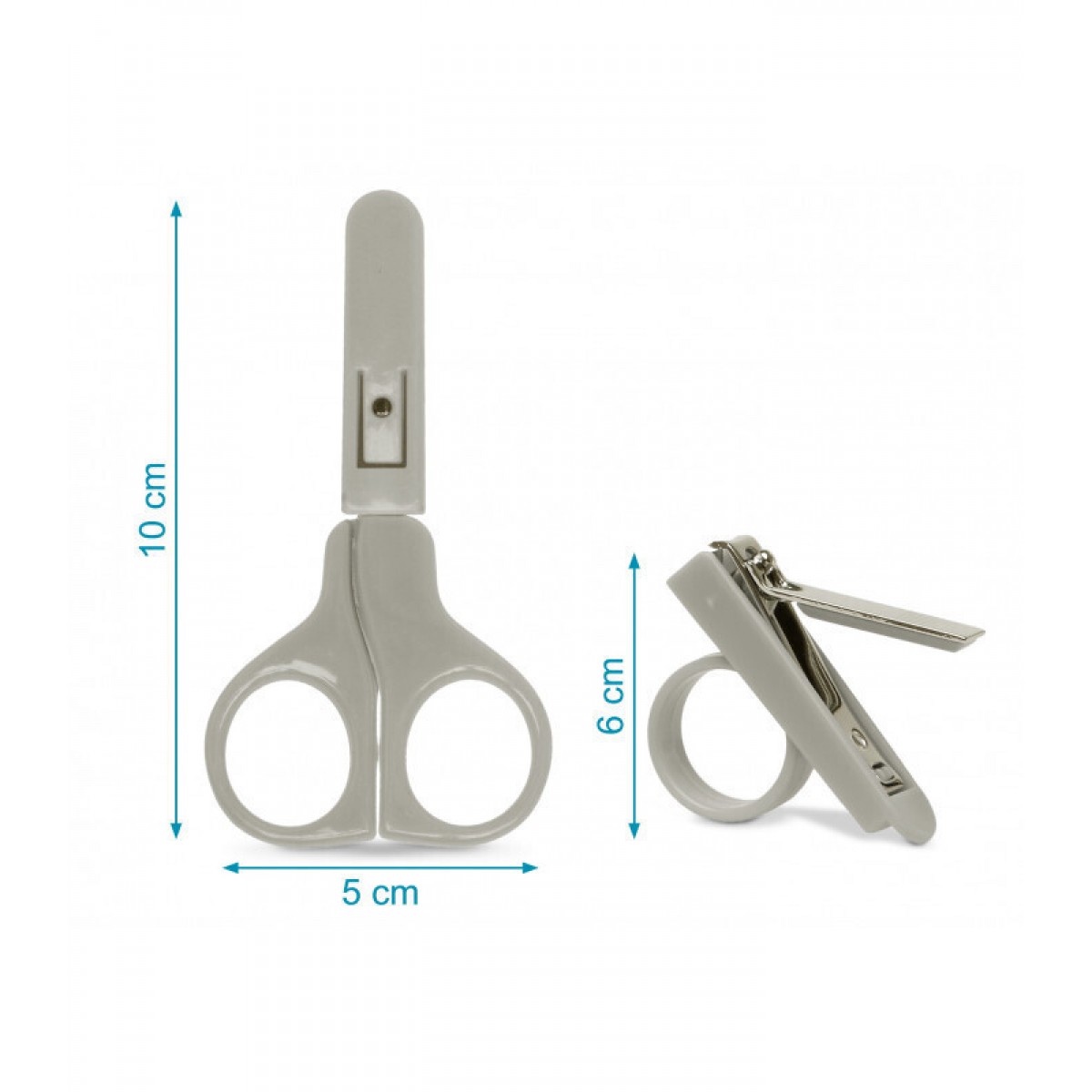 Σετ Ψαλιδάκι Ασφαλείας Νυχοκόπτης Γκρι 0+Μ