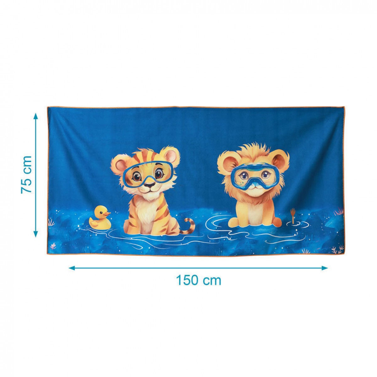 Πετσέτα Παραλίας Microfiber Safari Fun Blue 75x150εκ. Πετσέτα Παραλίας Microfiber Safari Fun Blue 75x150εκ.