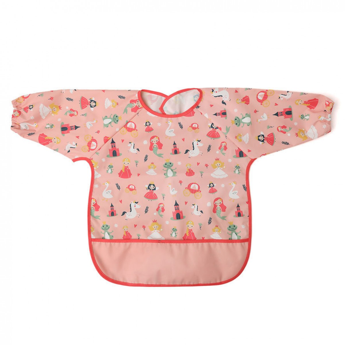 Kiokids Αδιάβροχη Σαλιάρα-Ποδιά με Μανίκια Tales Ροζ