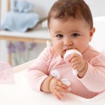 Τροφοδότης Φαγητού Σιλικόνης Ροζ Λαγουδάκι 6m+