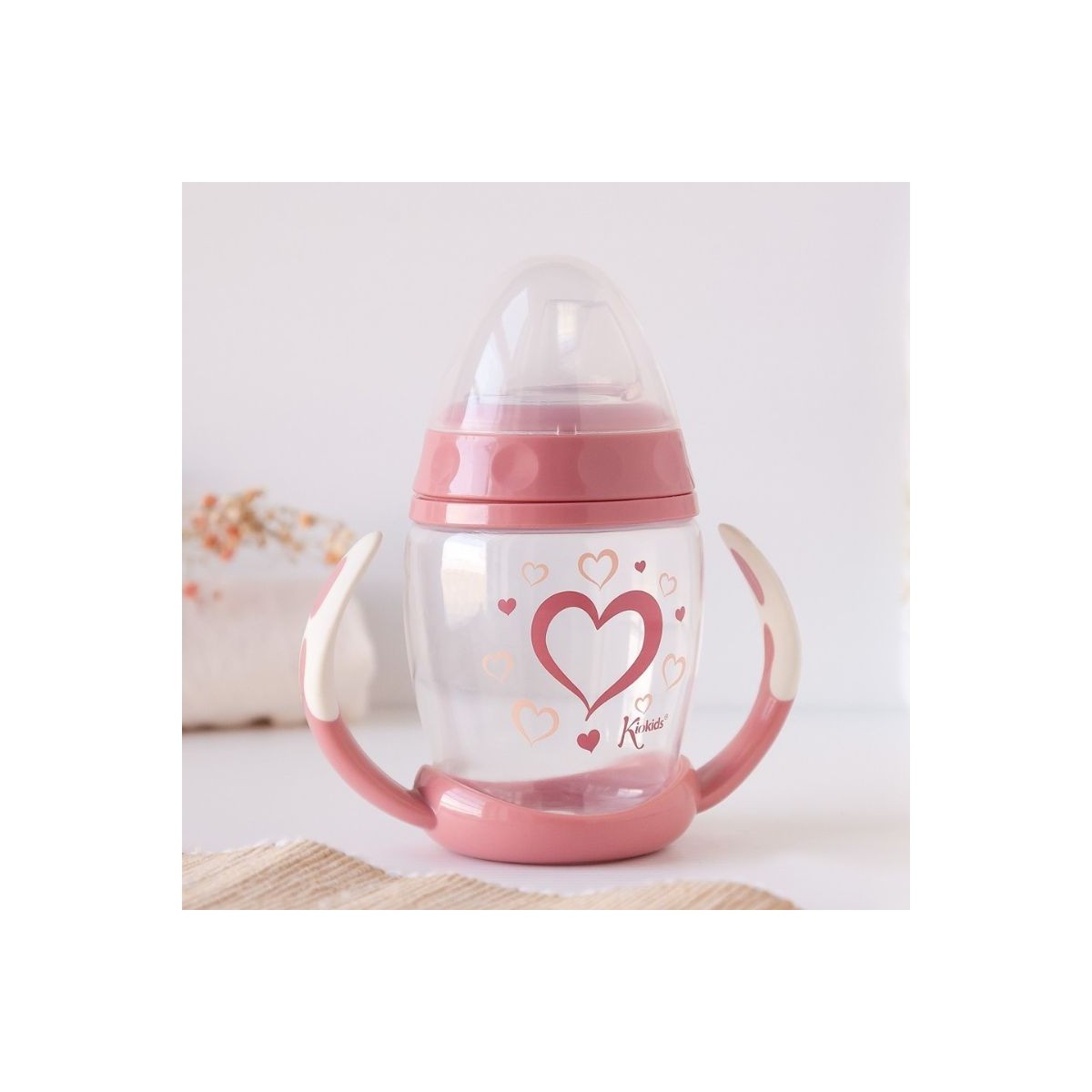 Εκπαιδευτικό Ποτηράκι Για 6m+ 270ml Moon Heart Pink kiokids Εκπαιδευτικό Ποτηράκι Για 6m+ 270ml Moon Heart Pink kiokids