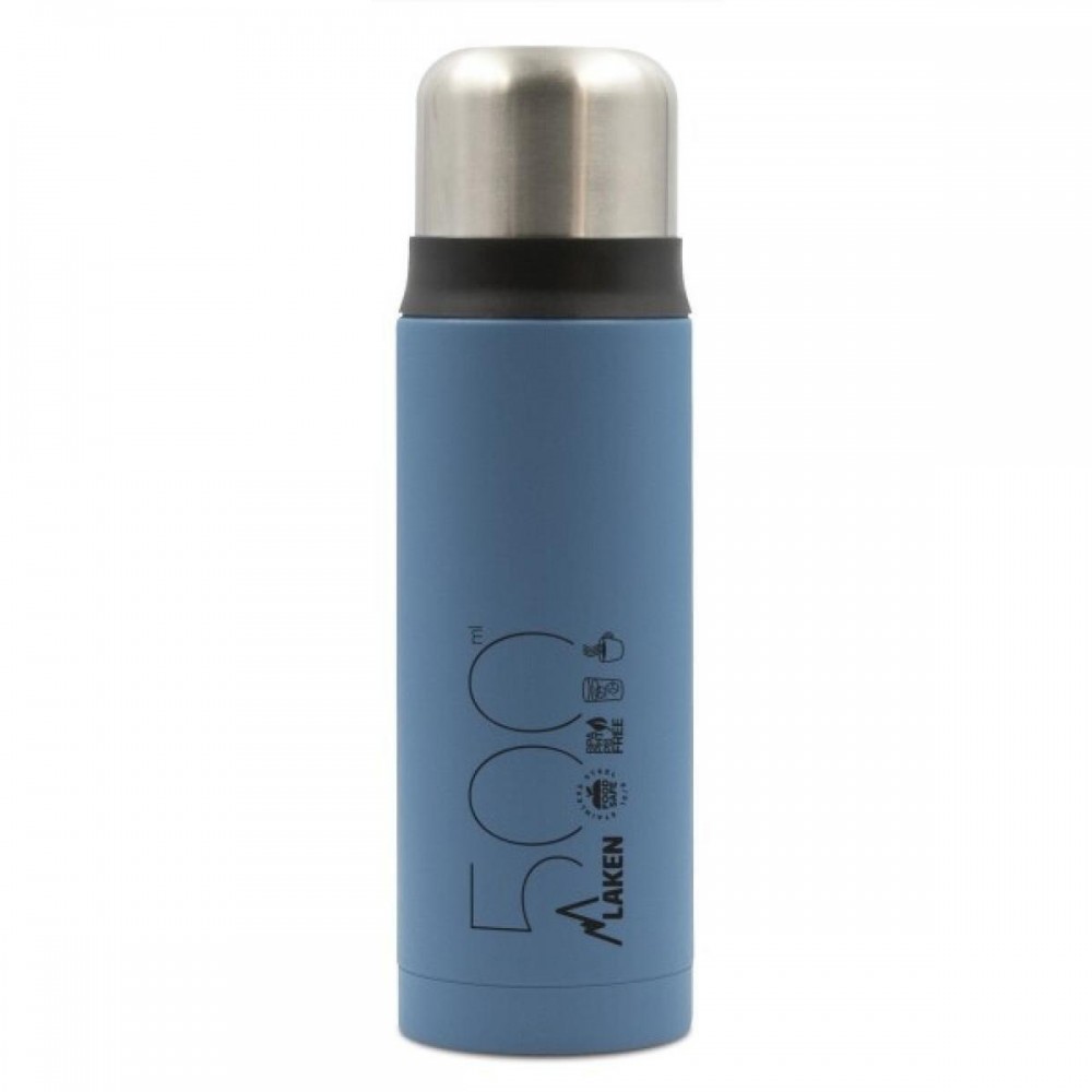 Laken Θερμός Υγρών από Ανοξείδωτο Ατσάλι Χρώμα Blue 500ml.