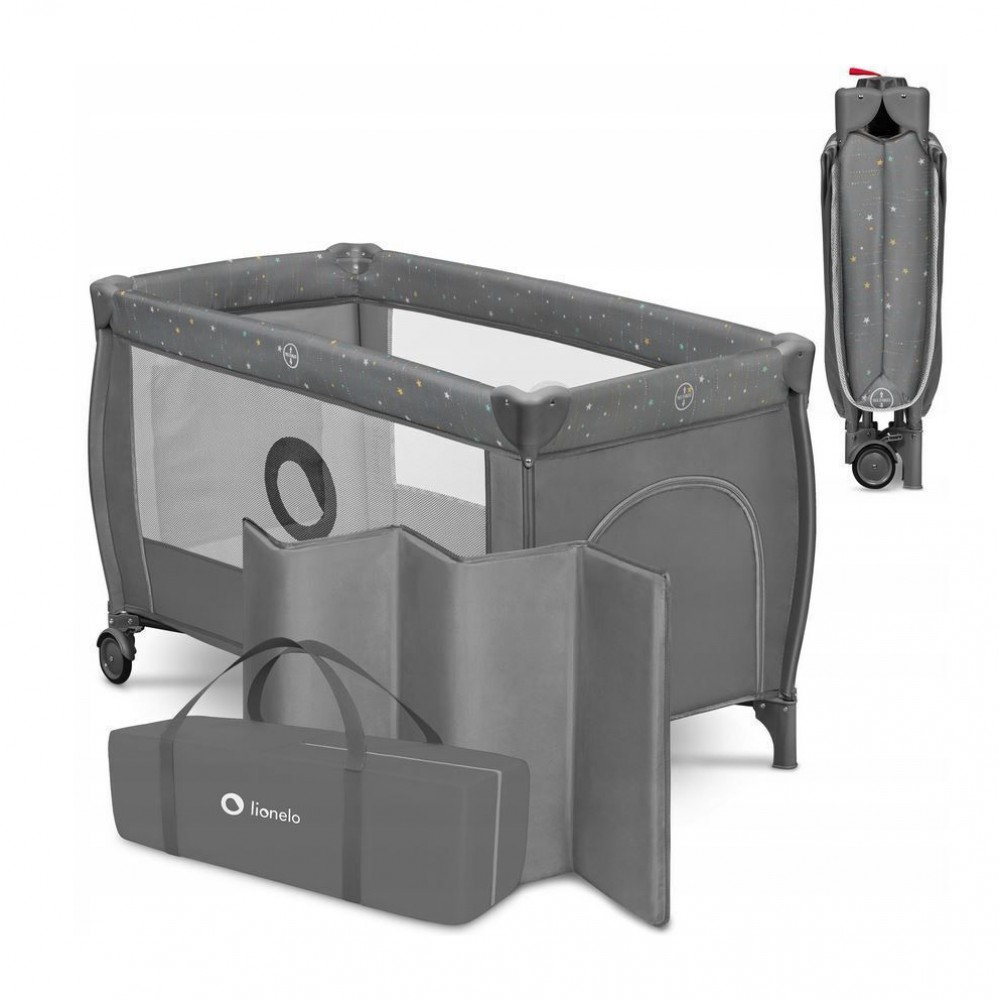 Lionelo Stefi Plus Παρκοκρέβατο 2 Επιπέδων Gray Multicolour 