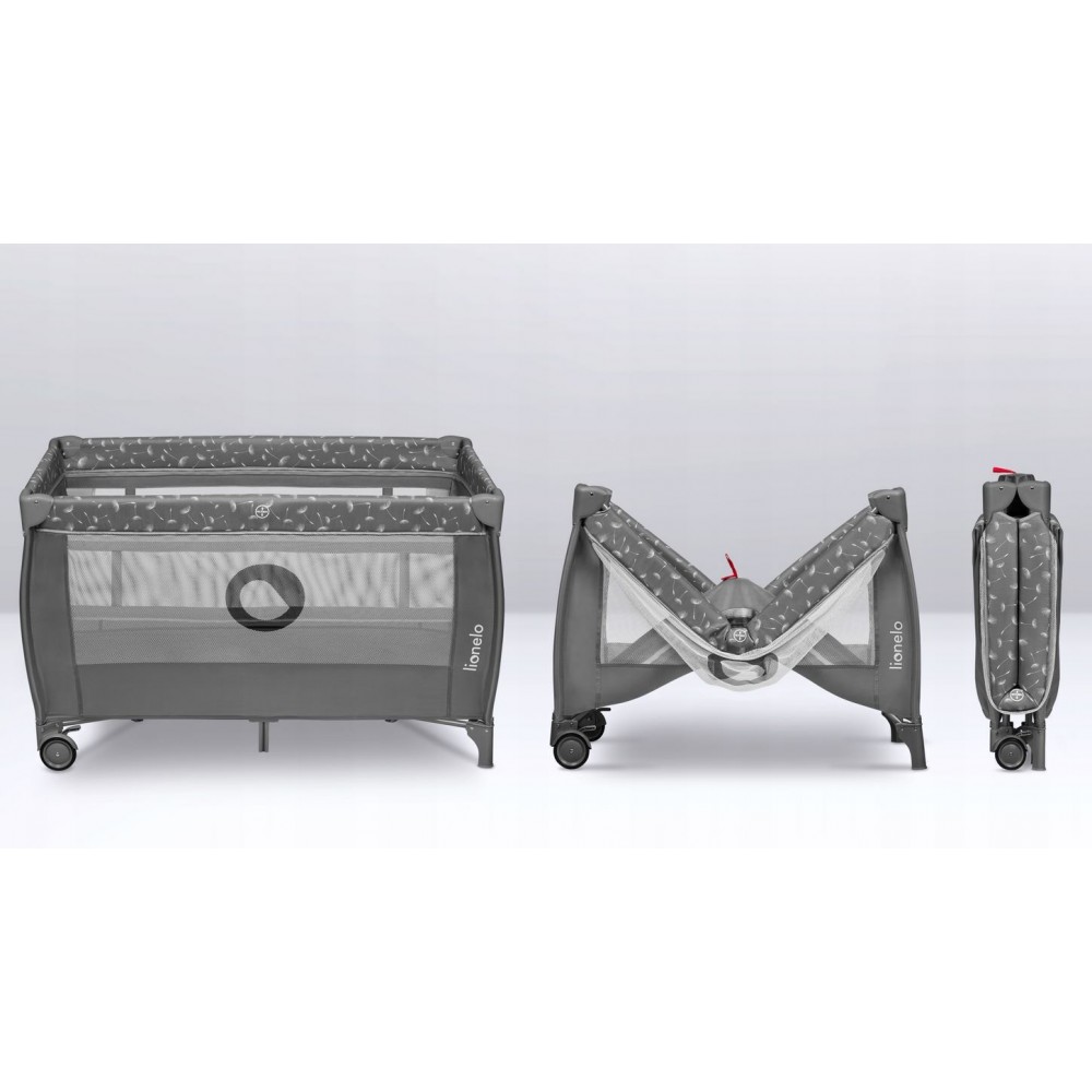 Lionelo Stefi Plus Παρκοκρέβατο 2 Επιπέδων Gray White