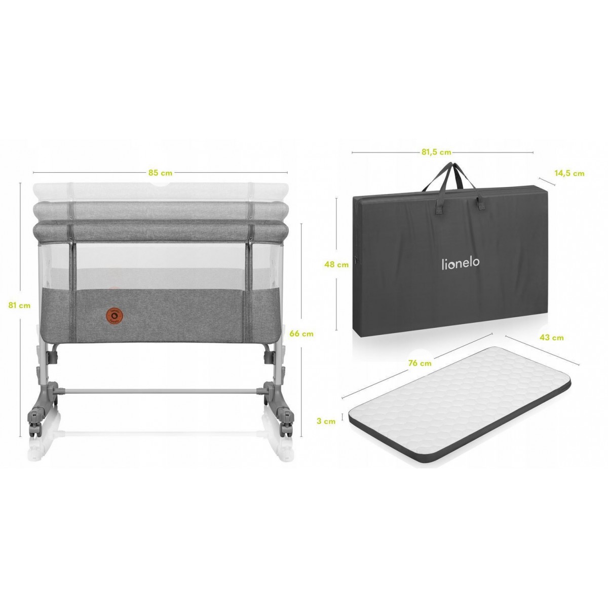 Lionelo Aurora Λίκνο Συγκοίμησης Gray Concrete