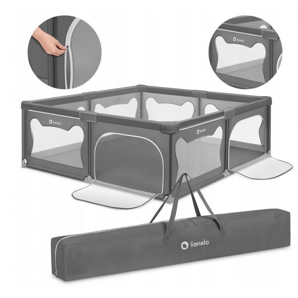 Lionelo Willow XL Βρεφικό Πάρκο Gray Congrete 187x207x68εκ.