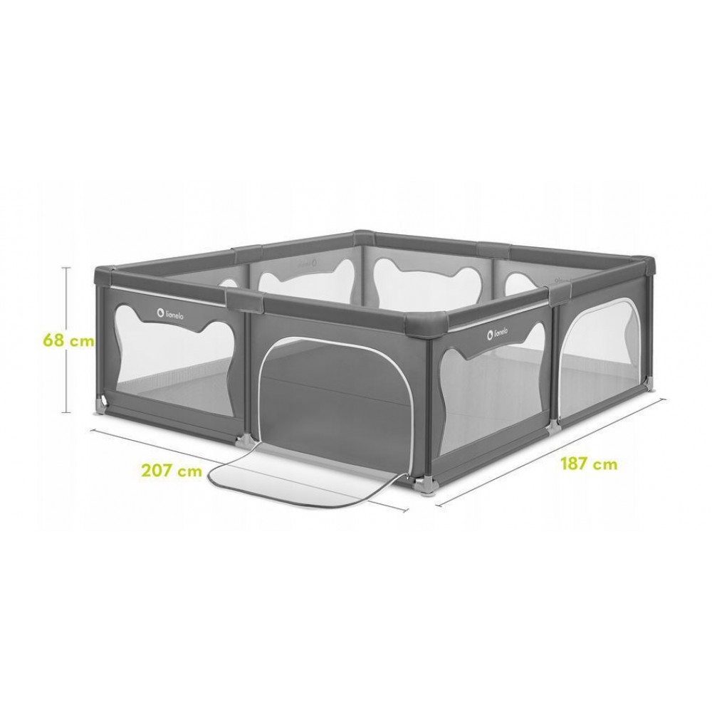 Lionelo Willow XL Βρεφικό Πάρκο Gray Congrete 187x207x68εκ.