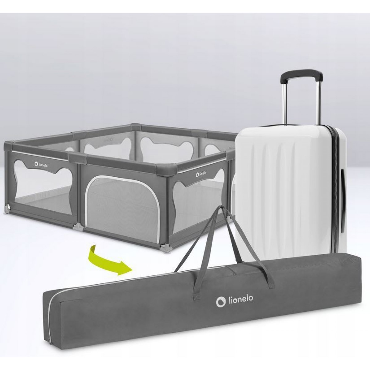 Lionelo Willow XL Βρεφικό Πάρκο Gray Congrete 187x207x68εκ.