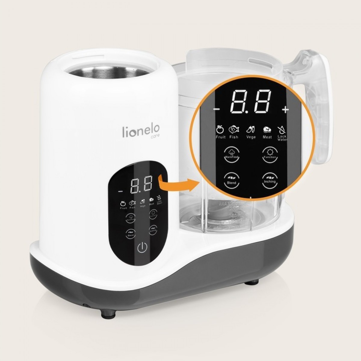Lionelo BabyMenu Πολυλειτουργικό Robot 5 σε 1 Ατμομάγειρας /Αναδευτήρας /Απόψυξη /Θερμαντήρας /Αποστείρωση