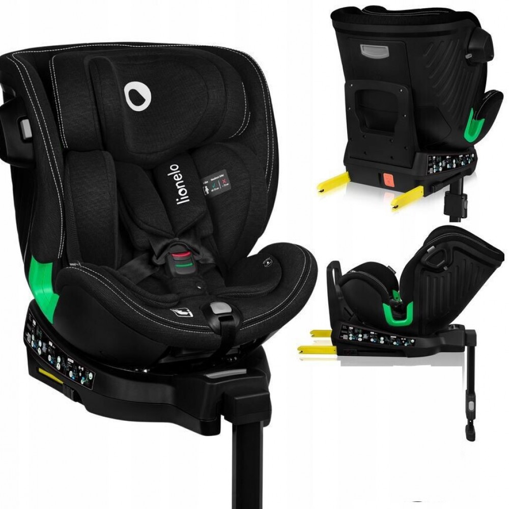 Lionelo Harmony i-Size κάθισμα αυτοκινήτου 40-150 cm isofix Black Carbon Bamboo Buckle Alarm – συναγερμός ενσωματωμένος