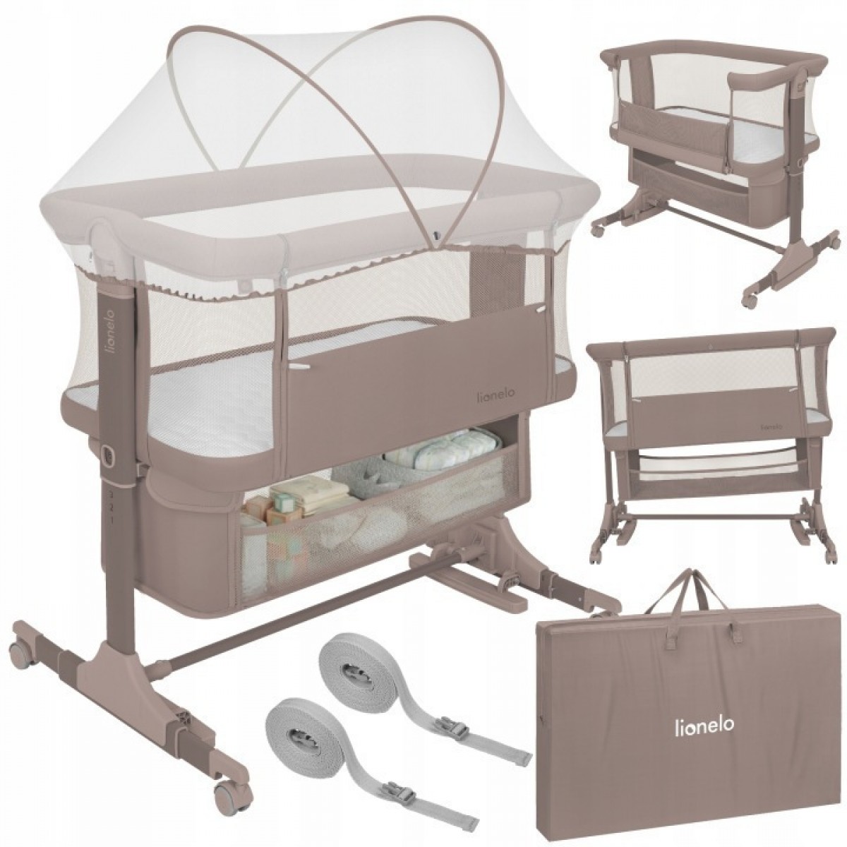 Lionelo Jodie Λίκνο Συγκοίμησης Beige Taupe