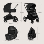 Πολυκαρότσι Lionelo Freya 3 σε 1 έως 22kg με αναδιπλούμενο Πορτ-Μπεμπέ Black
