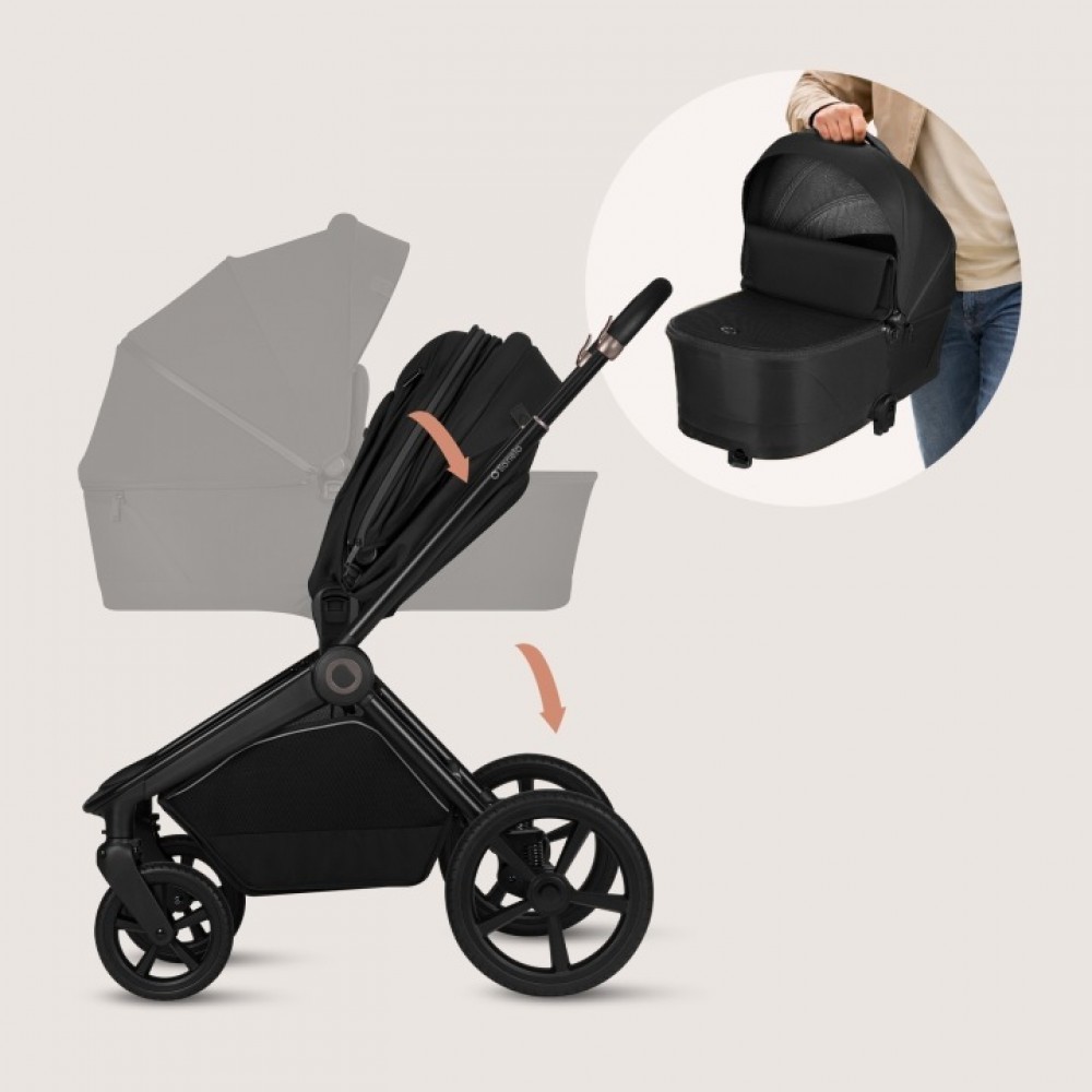 Πολυκαρότσι Lionelo Freya 3 σε 1 έως 22kg με αναδιπλούμενο Πορτ-Μπεμπέ Black
