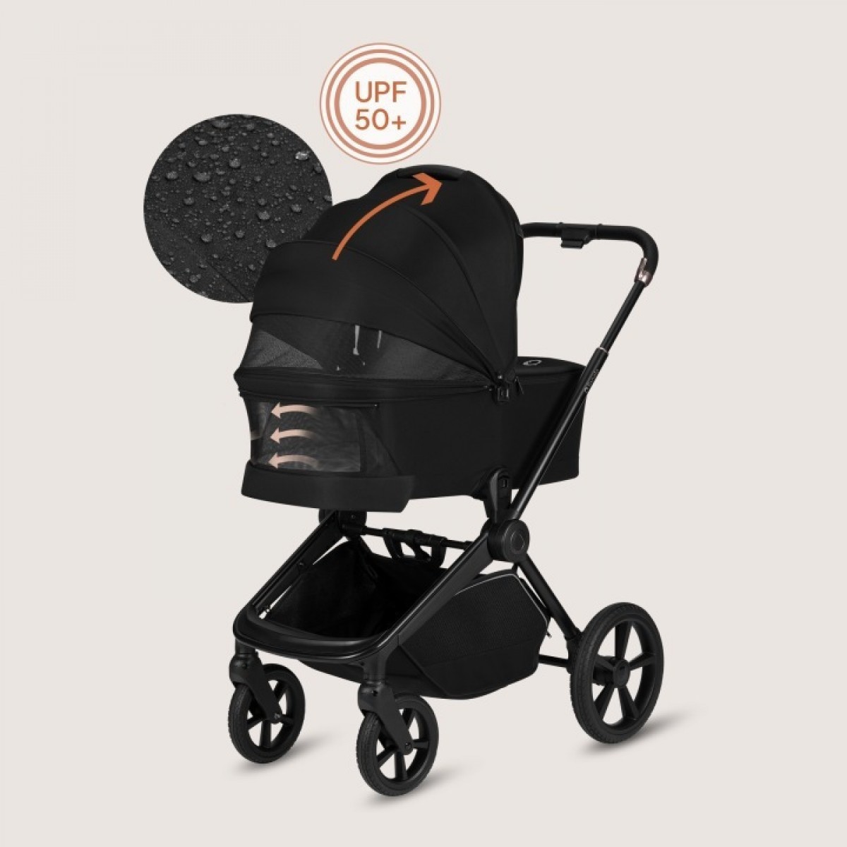 Πολυκαρότσι Lionelo Freya 3 σε 1 έως 22kg με αναδιπλούμενο Πορτ-Μπεμπέ Black