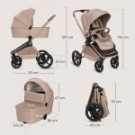 Πολυκαρότσι Lionelo Freya 3 σε 1 έως 22kg με αναδιπλούμενο Πορτ-Μπεμπέ Beige Sand