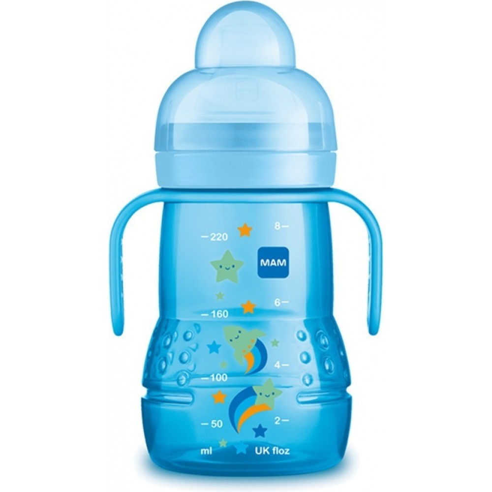 Μπιμπερό Μετάβασης σε Ποτηράκι Trainer Μπλε 220ml 4m+