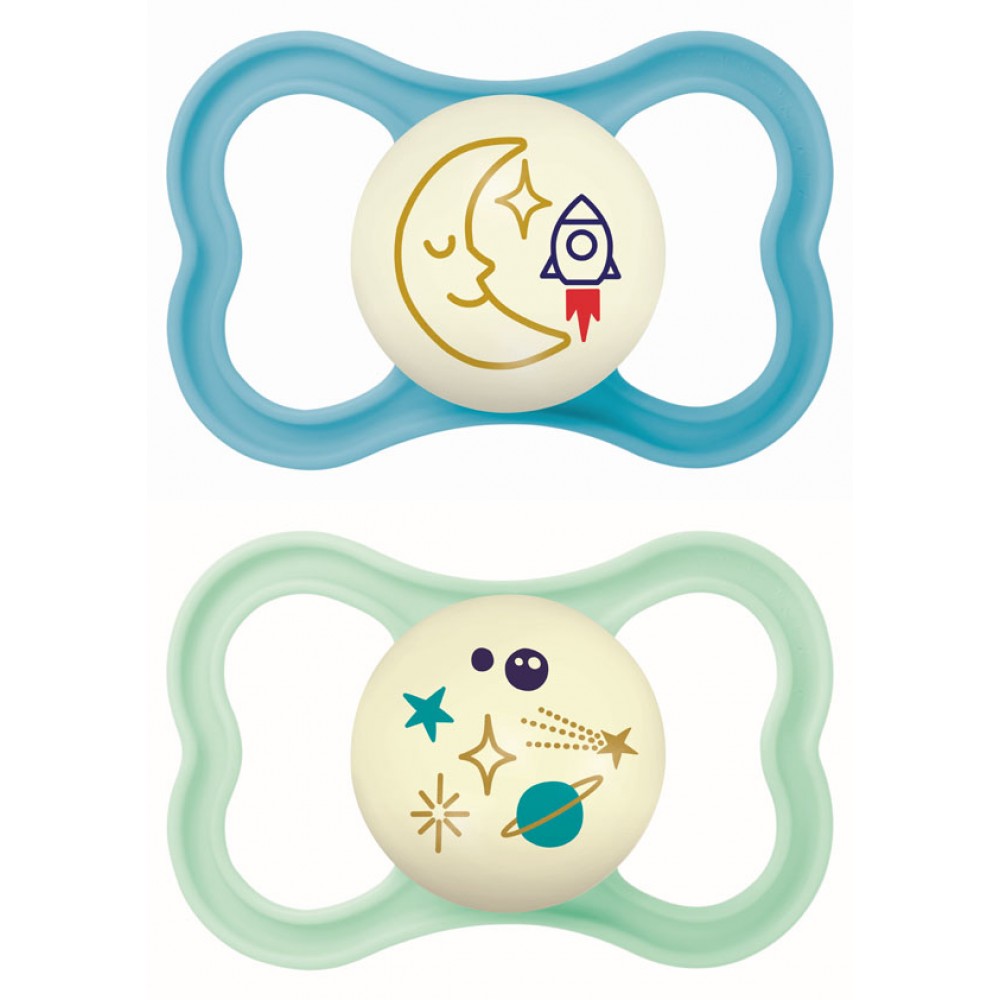 Πιπίλα Air Night Σιλικόνης 6-16 μηνών - Γαλάζιο-Μέντα 