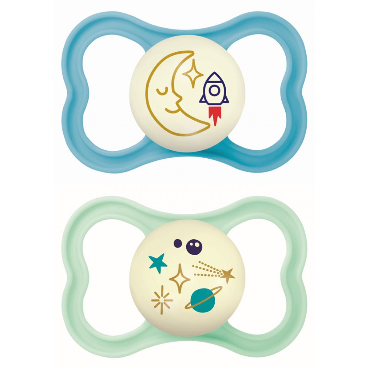 Πιπίλα Air Night Σιλικόνης 6-16 μηνών - Γαλάζιο-Μέντα