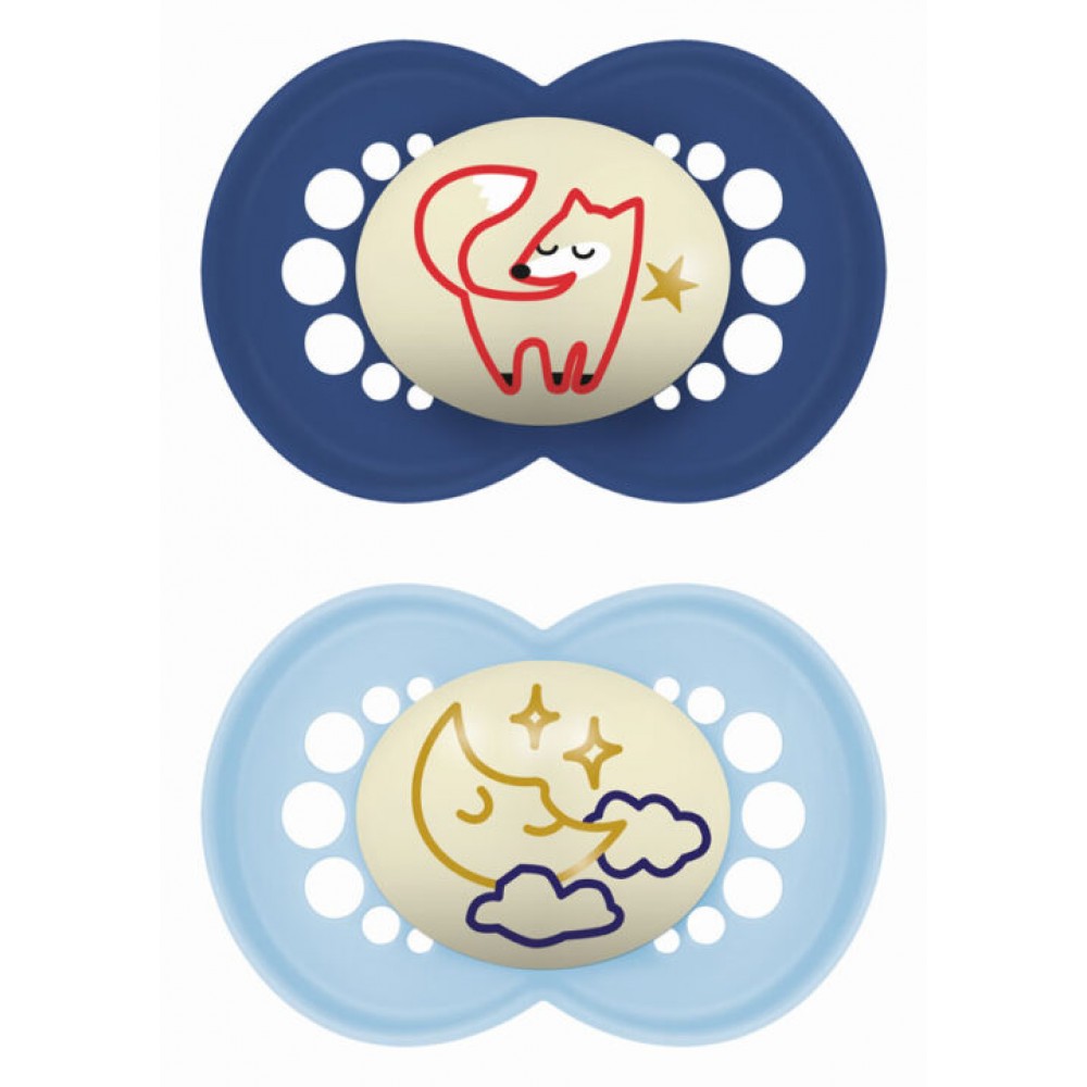 Πιπίλα Original Night Σιλικόνης 6-16 μηνών - Μπλε