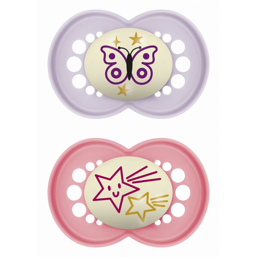 Πιπίλα Original Night Σιλικόνης 6-16 μηνών - Ροζ