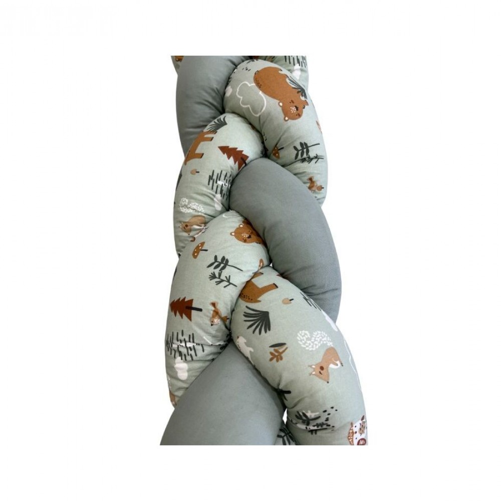 Πάντα Πλεξίδα natalino bebelino Μέντα - Ζωάκια του Δάσους 190x20 