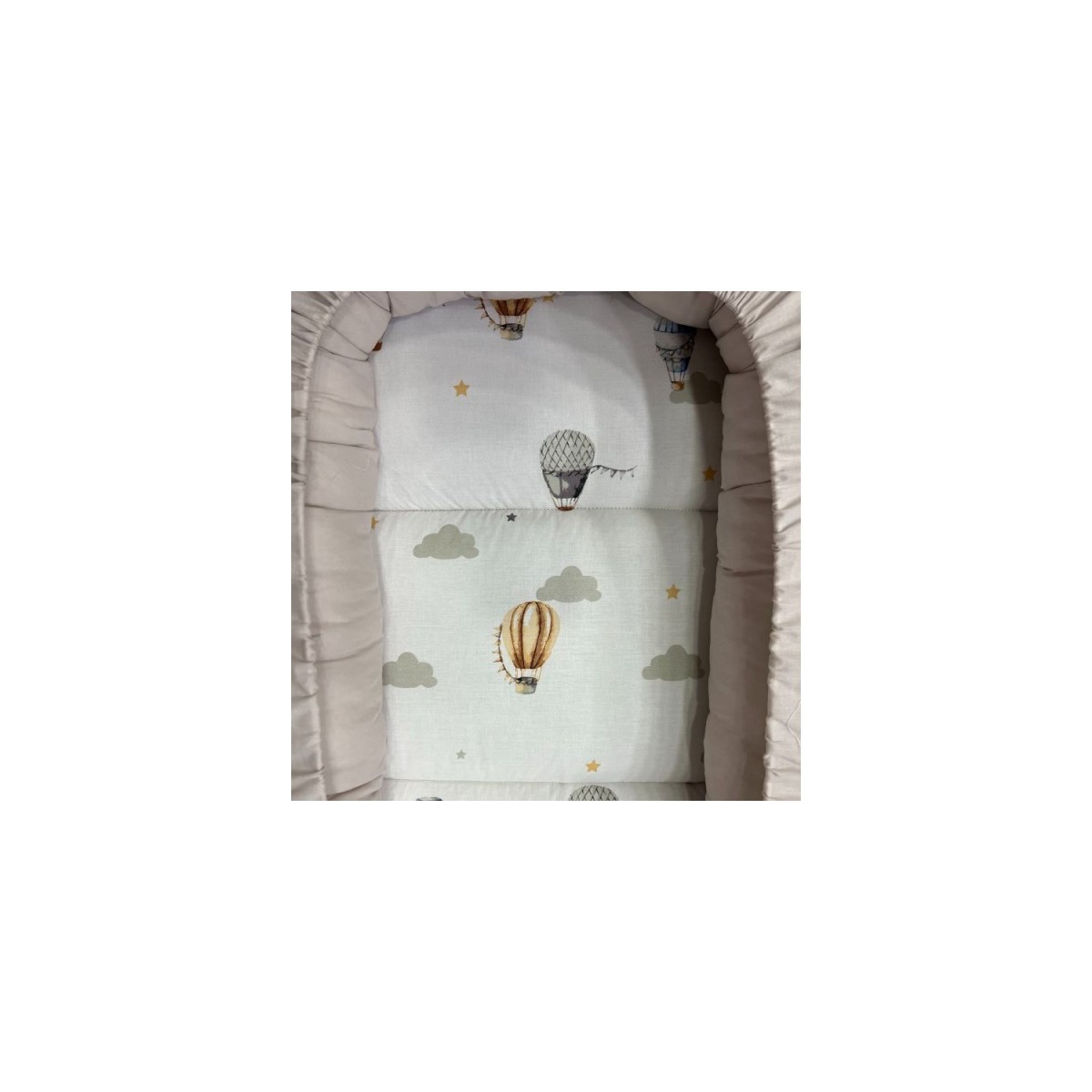 Βρεφική φωλιά 3in1 NATALINO BEBELINO Αερόστατα Γκρι   με φερμουάρ