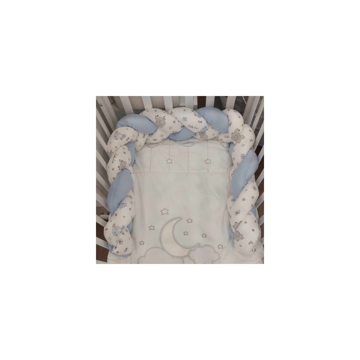 Πάντα Πλεξίδα NATALINO BEBELINO Λευκό-Σιελ Zωάκια Baby Love 190x20 Πάντα Πλεξίδα NATALINO BEBELINO Λευκό-Σιελ Zωάκια Baby Love 190x20