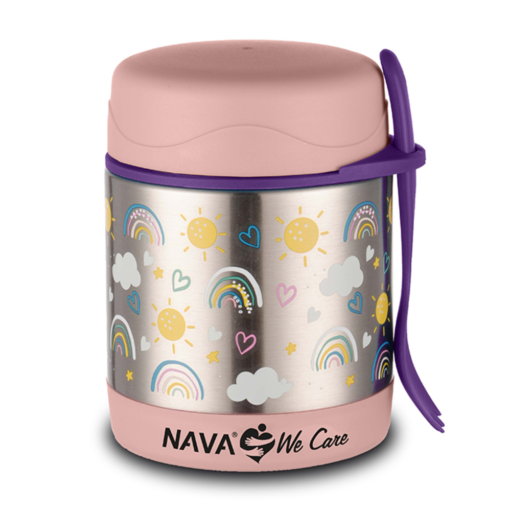 Θερμός Φαγητού 350ml "We Care" Nava Ροζ