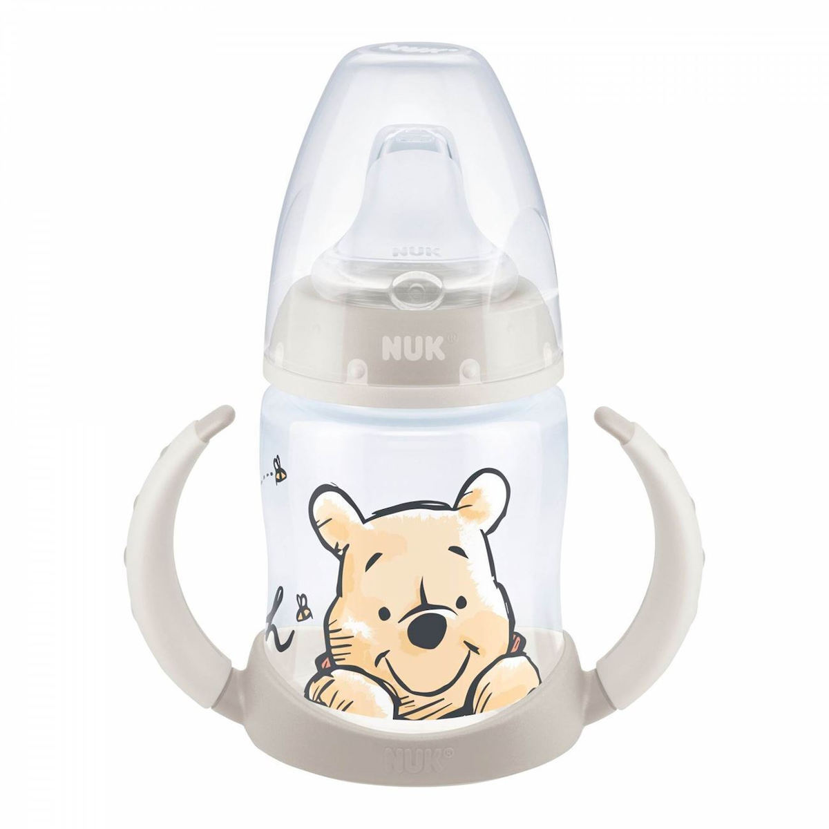 Nuk First Choice Μπιμπερό Εκπαίδευσης Disney Winnie the Pooh 150ml με Ρύγχος 6-18m Γκρι