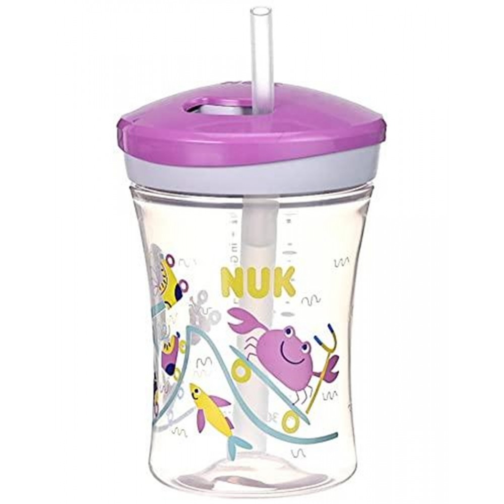 Nuk Παιδικό Ποτηράκι Action Cup από Πλαστικό Μωβ  230ml για 12m+