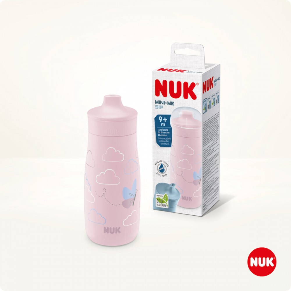 NUK - MINI-ME SIP Πλαστικό Παιδικό Παγούρι 9m+ (ροζ) - 300ml NUK