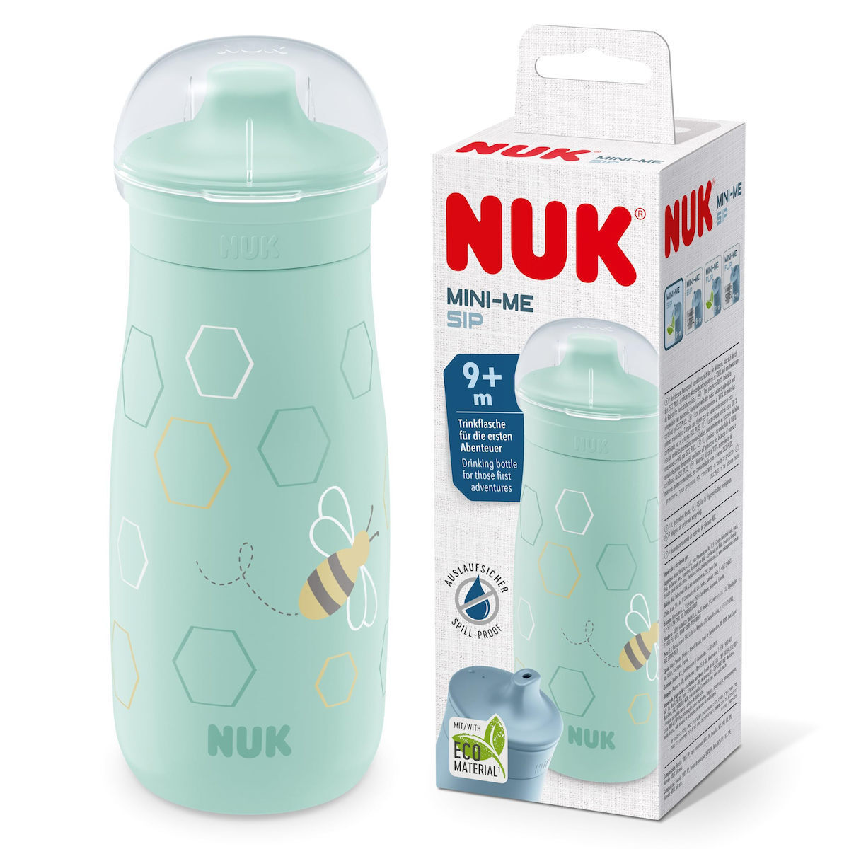 NUK - MINI-ME SIP Πλαστικό Παιδικό Παγούρι 9m+ - 300ml NUK Μέντα Με Μέλισσα