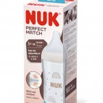 NUK Perfect Match Γυάλινο Μπιμπερό Κατά των Κολικών με Θηλή Σιλικόνης & Δείκτη Θερμοκρασίας για 0+ μηνών 230ml - Ουράνιο Τόξο