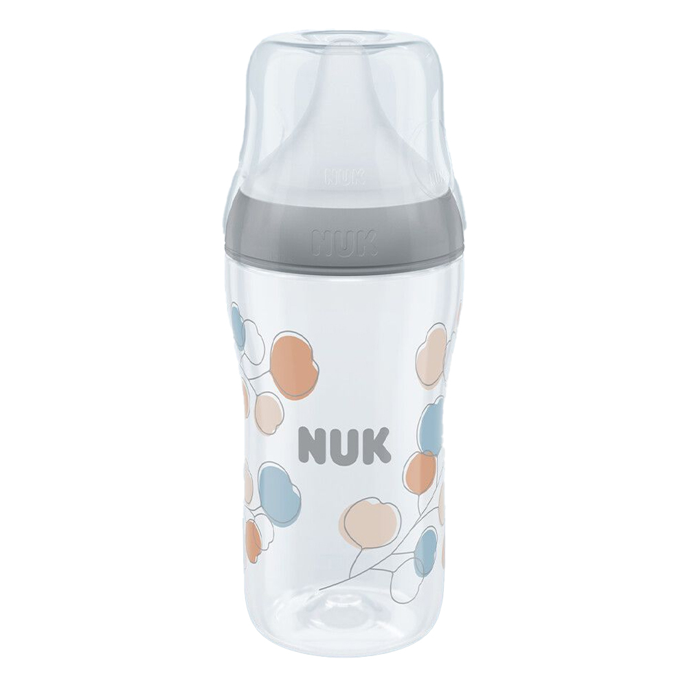 NUK Perfect Match Πλαστικό Μπιμπερό Κατά των Κολικών με Θηλή Σιλικόνης & Δείκτη Θερμοκρασίας για 3+ μηνών 260ml - Γκρι  