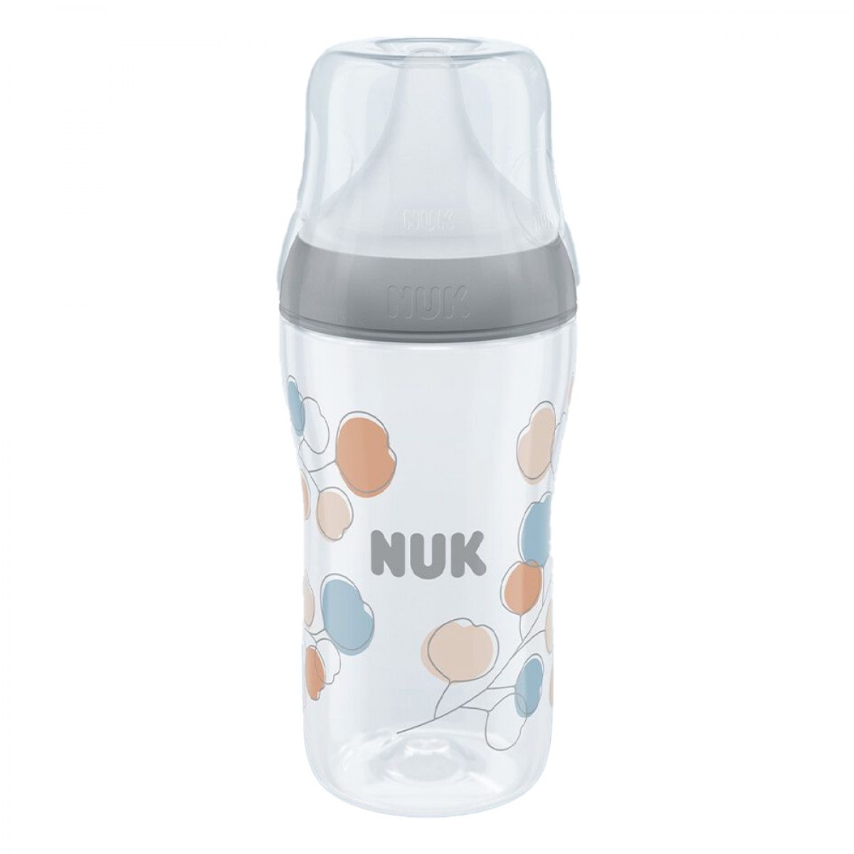 NUK Perfect Match Πλαστικό Μπιμπερό Κατά των Κολικών με Θηλή Σιλικόνης & Δείκτη Θερμοκρασίας για 3+ μηνών 260ml - Γκρι