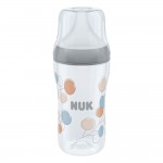 NUK Perfect Match Πλαστικό Μπιμπερό Κατά των Κολικών με Θηλή Σιλικόνης & Δείκτη Θερμοκρασίας για 3+ μηνών 260ml - Γκρι