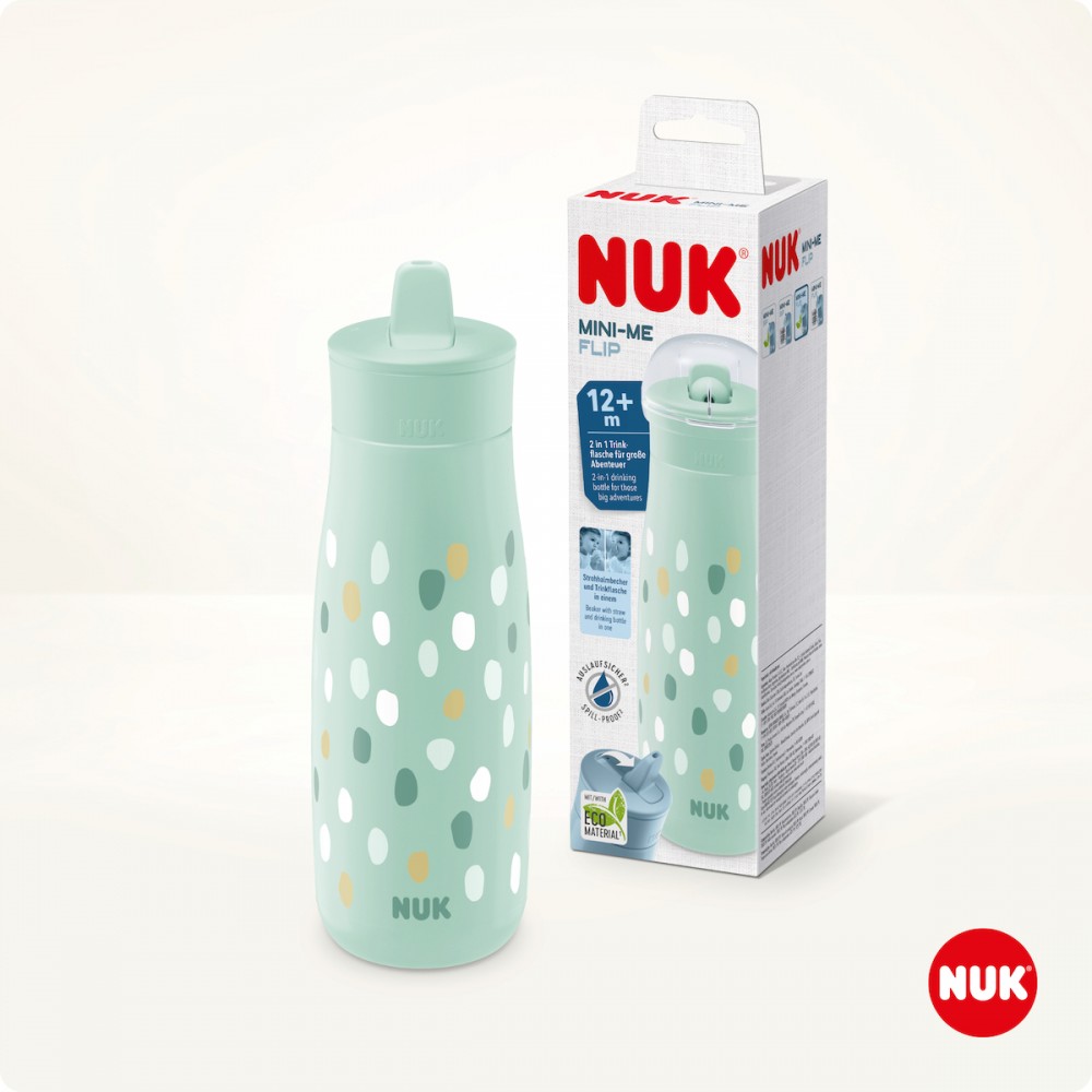 NUK Mini-Me Flip Παγουράκι με Ρύγχος 2 σε 1 για 12m+, 450ml Βεραμάν