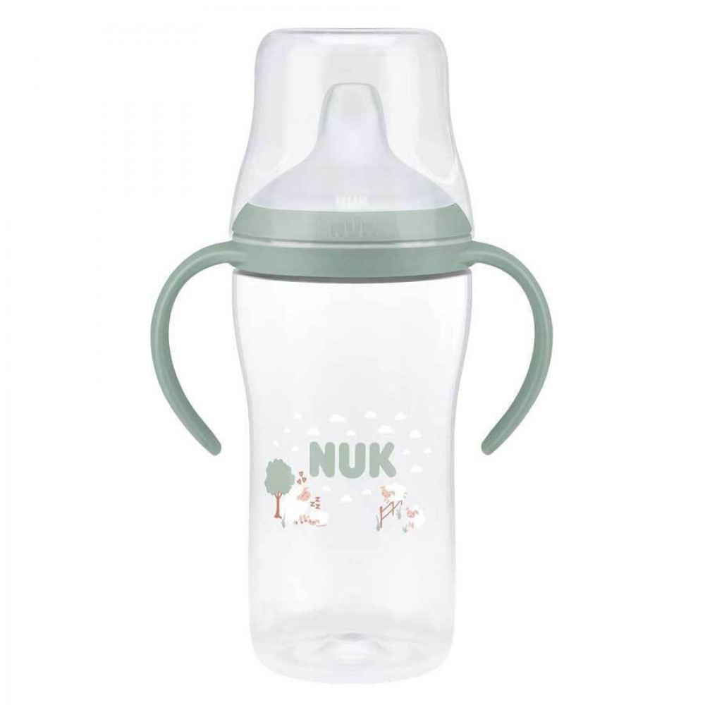 Nuk Perfect Match Εκπαιδευτικό Μπιμπερό με Στόμιο Σιλικόνης & 2 Λαβές για 6+ Μηνών  Sheep  , 260ml