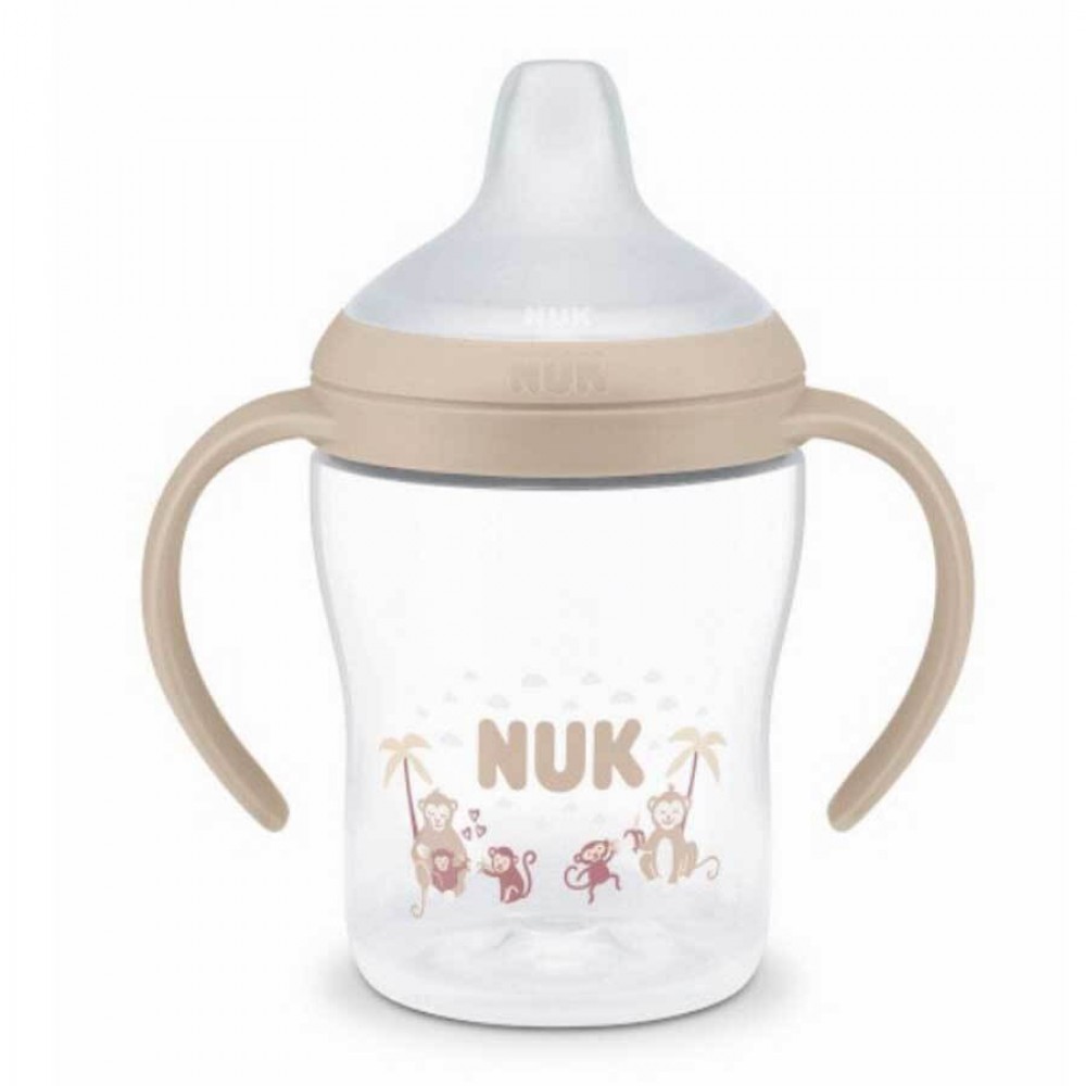 Nuk Perfect Match Εκπαιδευτικό Μπιμπερό με Στόμιο Σιλικόνης & 2 Λαβές για 6+ Μηνών  Μαϊμουδάκια, 150ml